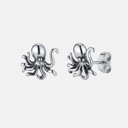 Vintage Octopus Stainless Steel Animal Stud Earrings