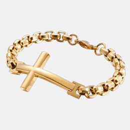Cross Stainless Steel Men's Bracelet