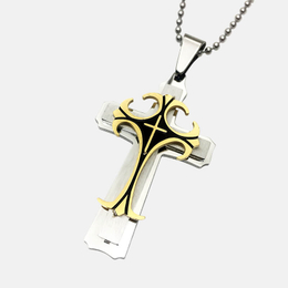 Three Layers Cross Stainless Steel Pendant