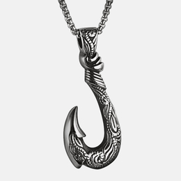 Retro Fishhook Stainless Steel Necklace