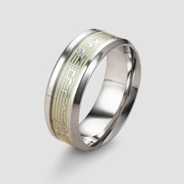 Luminous Musical Notation Stainless Steel Ring