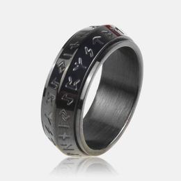 Viking Rune Stainless Steel Rotatable Ring