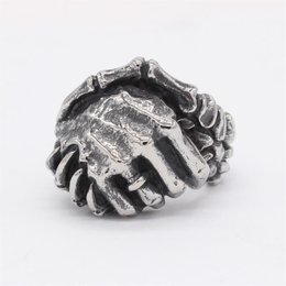 Vintage Handshake Stainless Steel Ring
