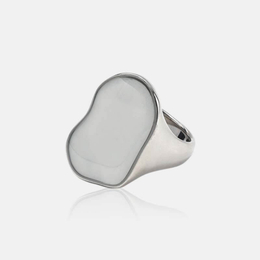 Geometric Irregular Gemstone Stainless Steel Ring