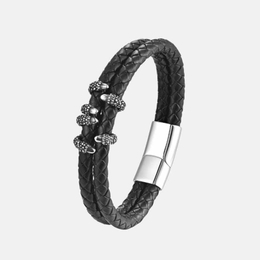 Vintage Dragon Claw Stainless Steel Leather Bracelet