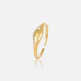 Minimalist Polaris Sparkling Diamond Sterling Silver Ring