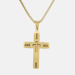 Fashionable Pattern Stainless Steel Cross Necklace