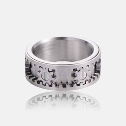 Turnable Gear Stainless Steel Ring