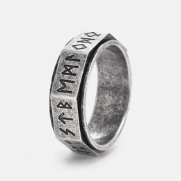 Vintage Nordic Viking Rune Stainless Steel Spinner Ring