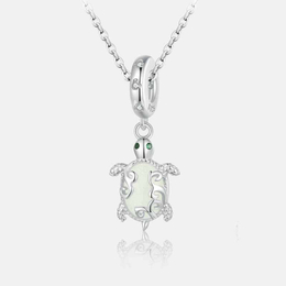 Cute Turtle Luminous Sterling Silver Necklace