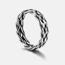 Punk Braided Twist Stainless Steel Ring