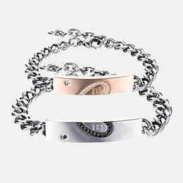 Spliced Heart Stainless Steel Couple Bracelet