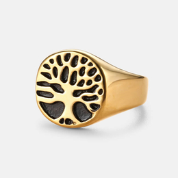 Tree Of Life Stainless Steel Men's Viking Ring