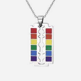 Rainbow LGBT Pride Stainless Steel Blade Pendant