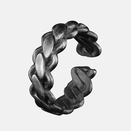 Retro Simple Knot Stainless Steel Men's Ring Band