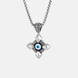 Punk Cross Evil Eye Stainless Steel Pendant
