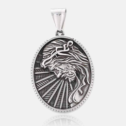 Vintage Maria Stainless Steel Round Pendant