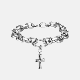 Ensemble de collier et bracelet en acier inoxydable de style motard