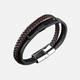 Mehrschichtiges geflochtenes Lederarmband