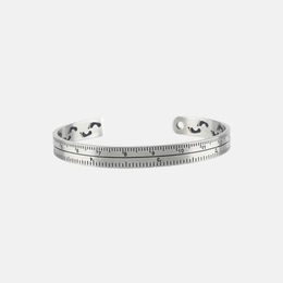 Retro Ruler Footprint Stainless Steel Open Bracelet