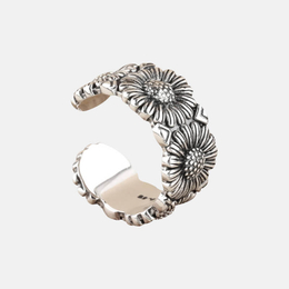 Daisy Flower Sterling Silver Open Ring