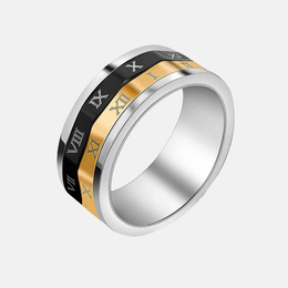 Turning Time Stainless Steel Spinner Ring