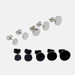 Simple Round Stainless Steel Punk Earrings
