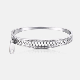 Simple Zipper Shape Stainless Steel Bracelet