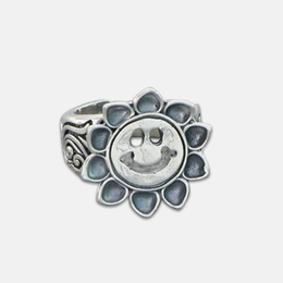 Sunflower Sterling Silver Open Rings