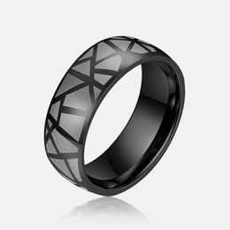 Schlichter Crackle-Edelstahlring