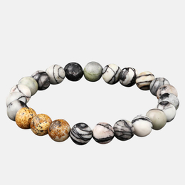 Earth Turquoise Round Bead Men's Bracelet