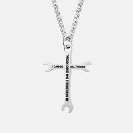 I Can Do All Things Stainless Steel Cross Pendant