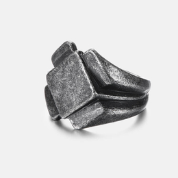 Square Corners Men's Stainless Steel Ring