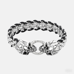 Hip Hop Snake Lion Skull Stainless Steel Bracelet
