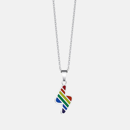 Rainbow Flag Stainless Steel Lightning Pendant