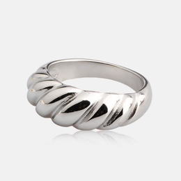 Simple Twist Shape Stainless Steel Ring