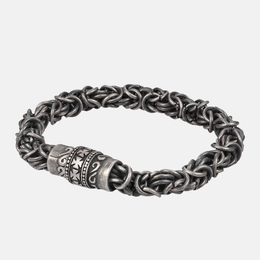 Bracelet en acier inoxydable avec boucle magnétique et motif rétro