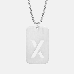 Hollow Letters Stainless Steel Military Dog Tag Necklace