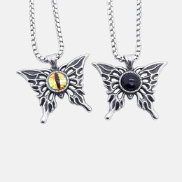 Butterfly Stainless Steel Gemstone Pendant