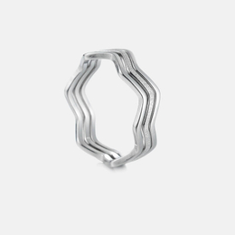 3 Ply Wave Stainless Steel Women’s Ring