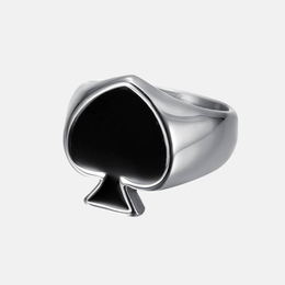 Spade Poker Stainless Steel Ring