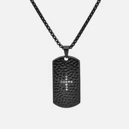 Stylish Hammered Diamond Cross Stainless Steel Pendant