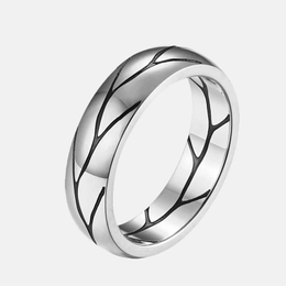 Epoxy Crack Pattern Stainless Steel Ring