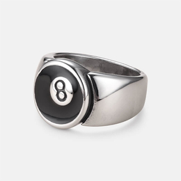Magic 8 Ball Stainless Steel Ring