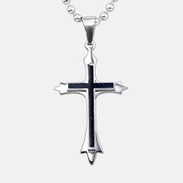 Fleuree Cross Stainless Steel Pendant
