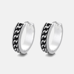 Simple Drip Glue Roman Numeral Sterling Silver Earrings