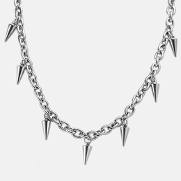 Punk Inverted Triangle Nail Stainless Steel Necklace