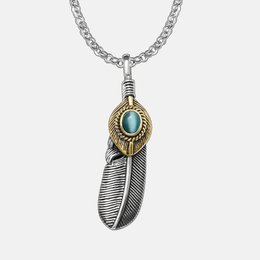 Reteo Feather Stainless Steel Men's Pendant