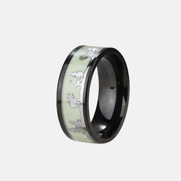 Christmas Elk Stainless Steel Luminous Ring