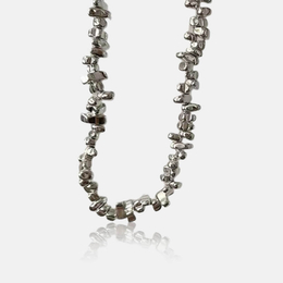 Hip Hop Stainless Steel Crushed Silver Necklace